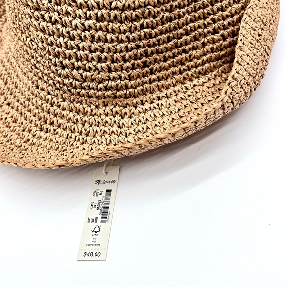 Madewell Classic ORI Hat Woven Straw Wide Brim Tan M/L NWT Summer Beach Hat - Picture 12 of 13